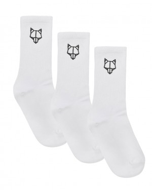 Naked Wolfe 3 Pack Mens Egyptian Cotton Socks Nogavice Moški Bele Slovenija | R0H-0964