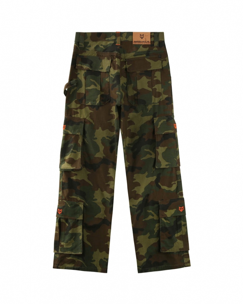 Naked Wolfe Baggy Pocket Cargo Pants Hlače Moški Maskirni Vzorec Slovenija | K0R-1487