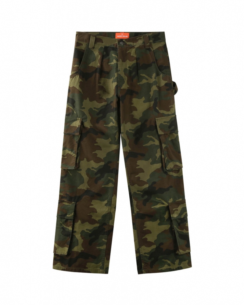 Naked Wolfe Baggy Pocket Cargo Pants Hlače Moški Maskirni Vzorec Slovenija | K0R-1487