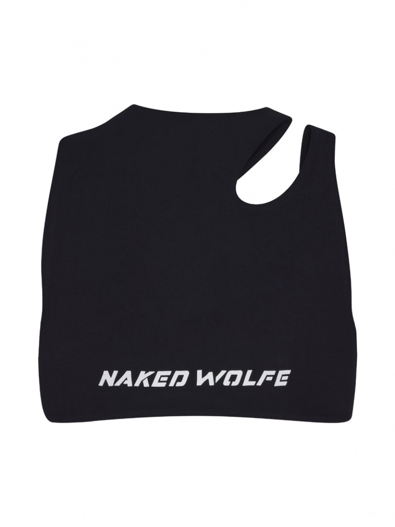 Naked Wolfe Cut Out Crop Športna Oblačila Ženski Črne Slovenija | B0A-2287