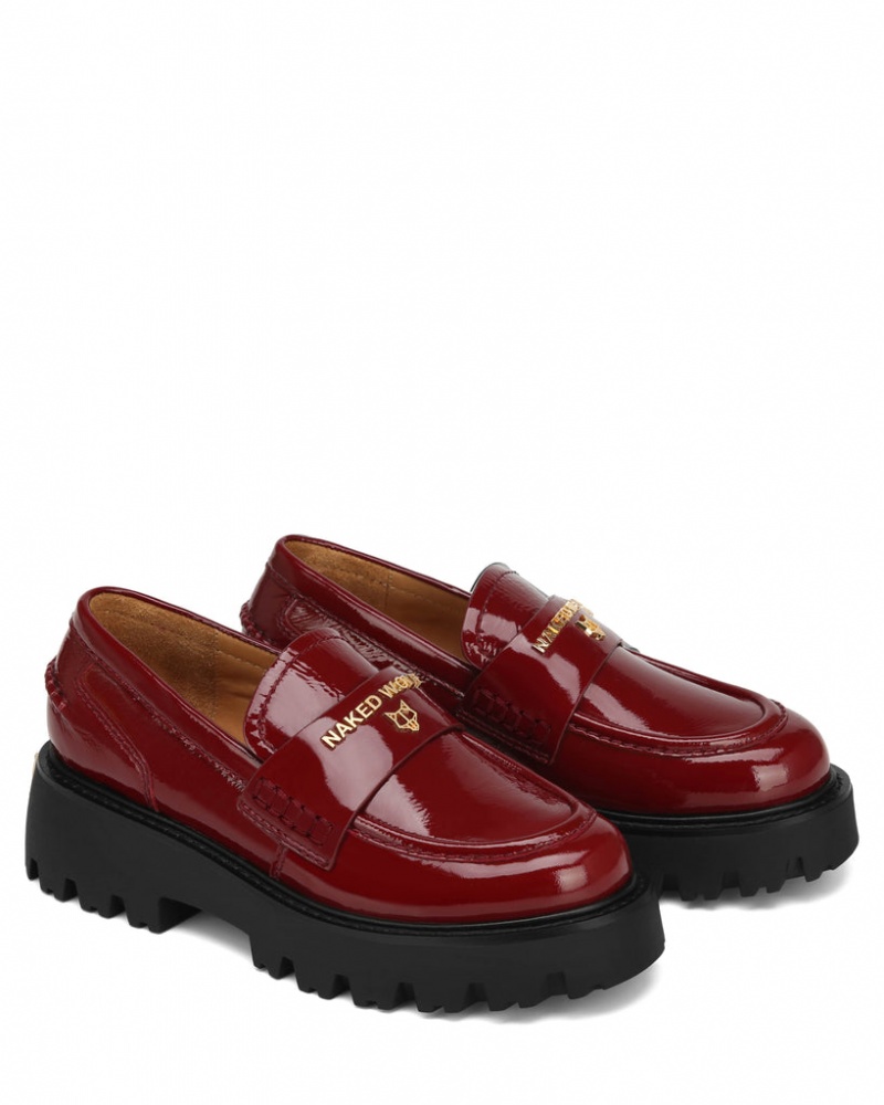 Naked Wolfe Flawed Crinkle Patent Loafers Ženski Bordo Slovenija | O7Z-2389