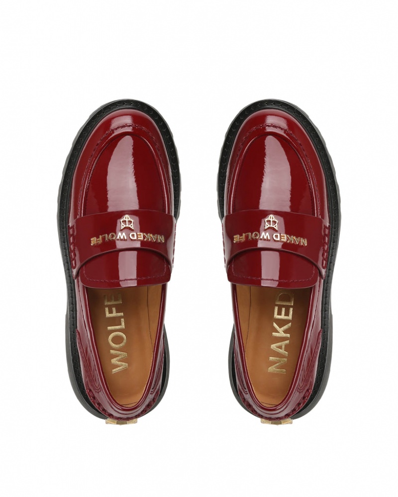 Naked Wolfe Flawed Crinkle Patent Loafers Ženski Bordo Slovenija | O7Z-2389