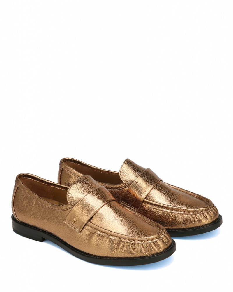 Naked Wolfe Goldie Foil Sheep Loafers Ženski Zlate Slovenija | J0T-8637