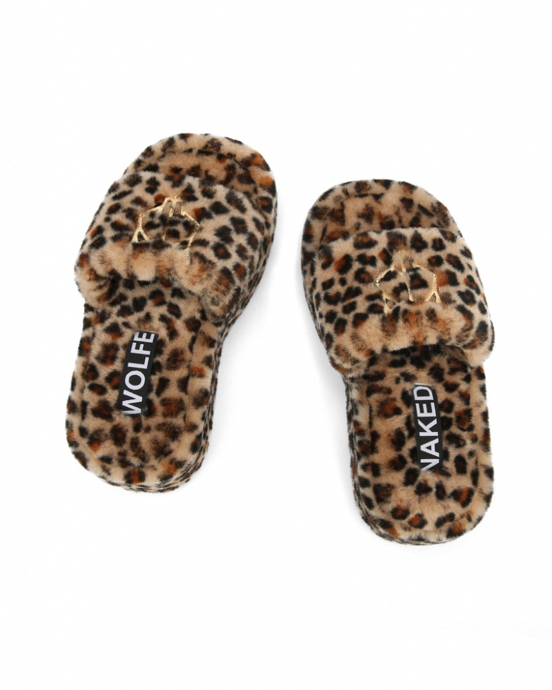 Naked Wolfe Ivy Shearling Print Sandali Ženski Leopárd Slovenija | L4D-1274