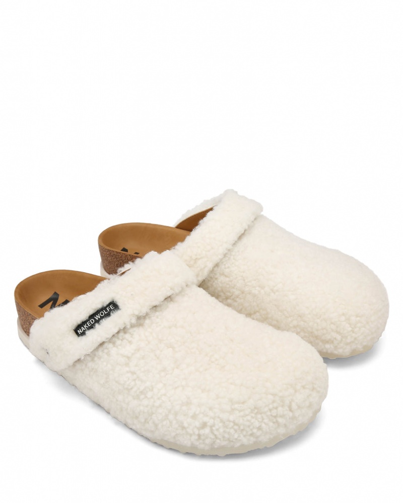 Naked Wolfe Malta Creme Shearling Natikači Moški Bele Slovenija | I1R-6020