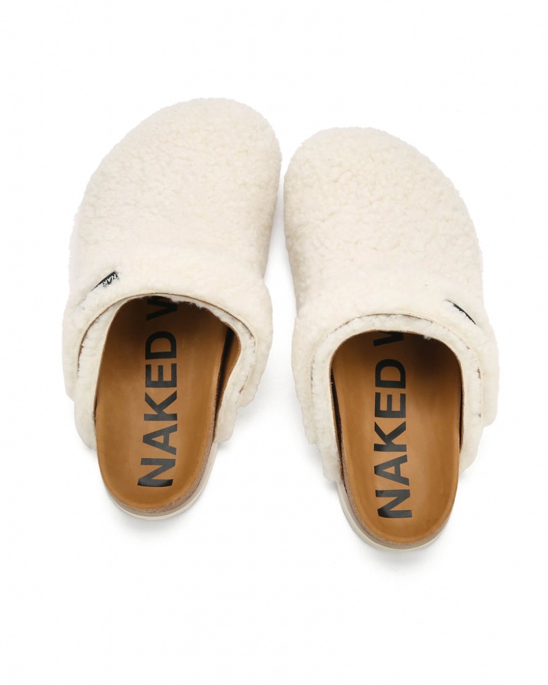 Naked Wolfe Malta Creme Shearling Natikači Moški Bele Slovenija | I1R-6020