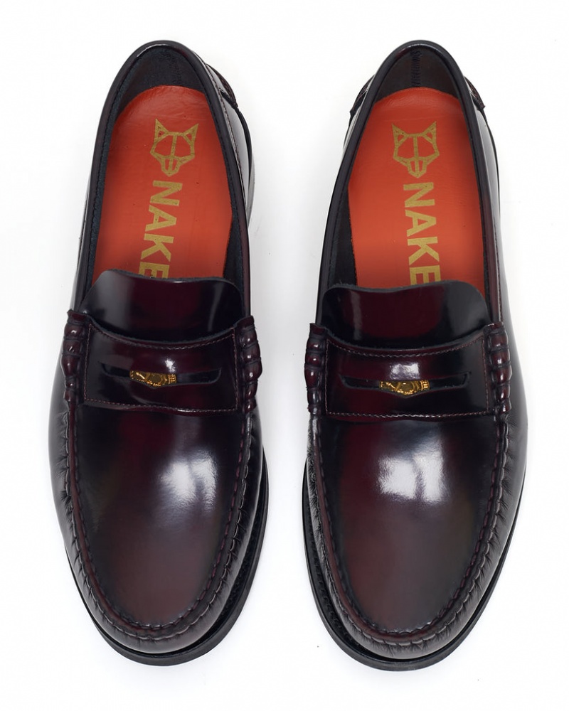 Naked Wolfe Riviera Box Loafers Moški Bordo Slovenija | K4P-0230