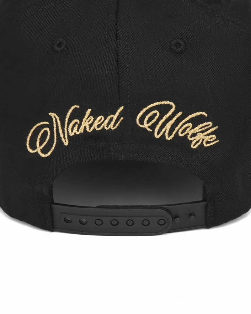 Naked Wolfe Signature Unconstructed Cap Klobuki Moški Črne Zlate Slovenija | T9S-2351