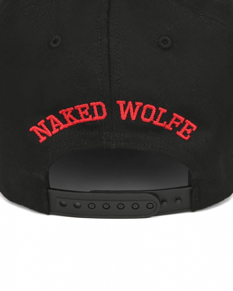 Naked Wolfe Varsity Unconstructed Cap Klobuki Moški Črne Rdeče Slovenija | S9L-5899